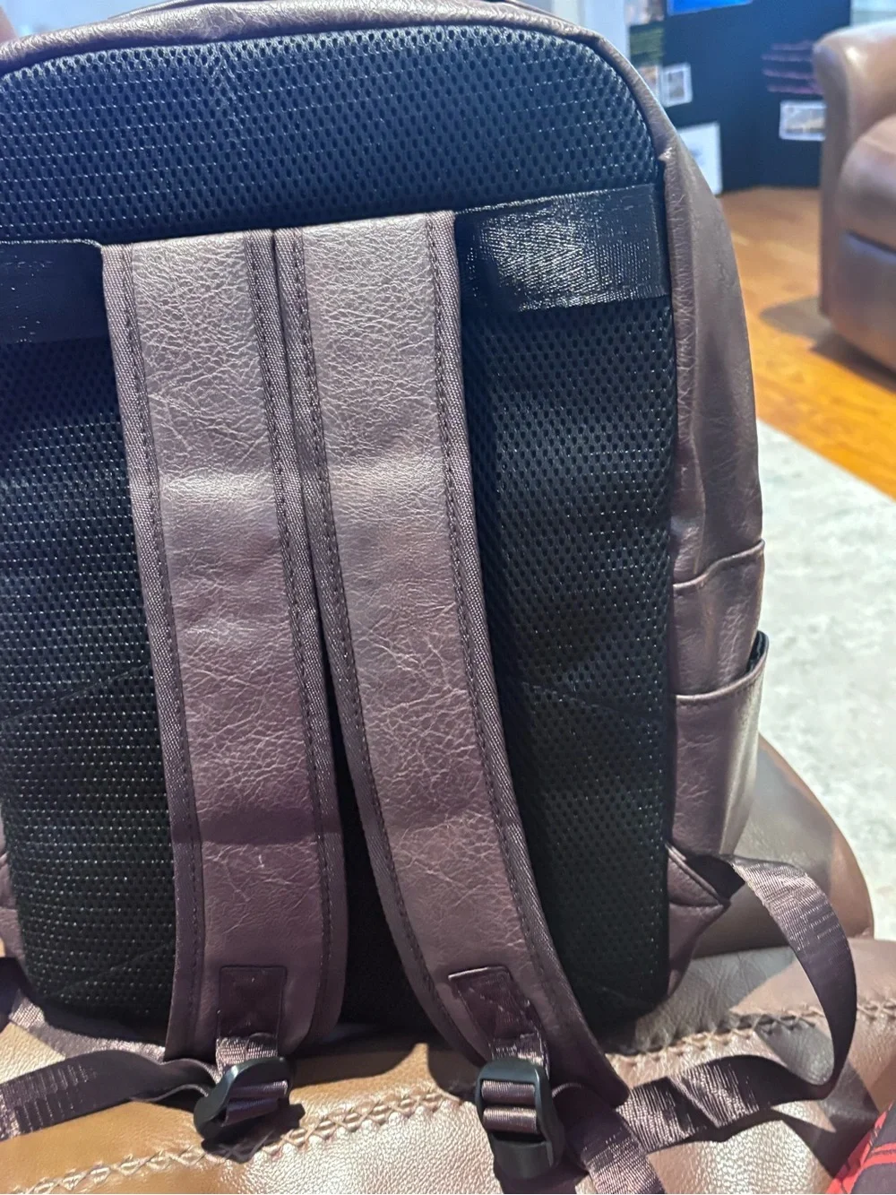 New Men's Faux Leather Messenger Bag in Dark Brown - Sleek Daily Carry